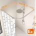 Curved Shower Curtain Rod No Drilling Adjustable L Shape - Stainless Steel